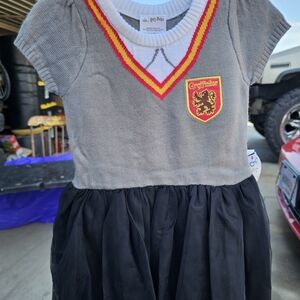 Harry Potter Gryffindor Kids Casual Dress - Gray and Black